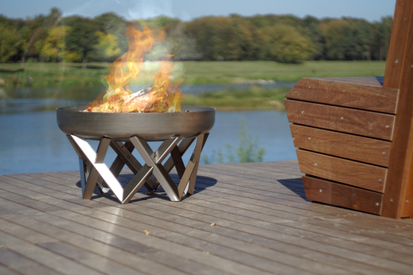 Design - Feuerschale "VENTA" Größe Super XXL Ø 79 cm EDELSTAHL