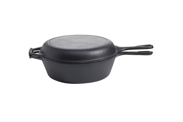 2 in 1 Topf und Pfanne/Topfdeckel aus Gusseisen  Ø 25,5 cm